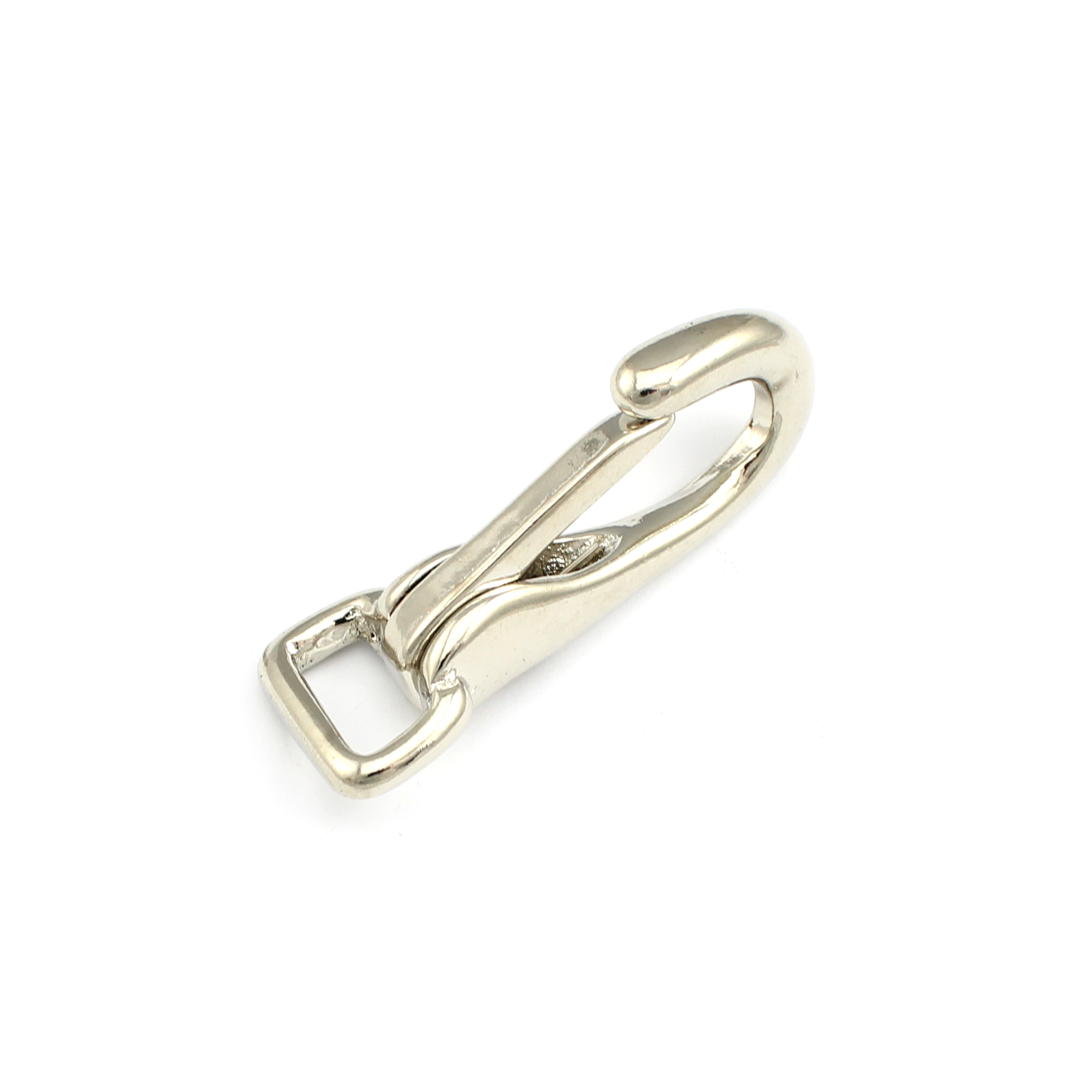 Schnappkarabiner 15mm 5/8''Zoll Rein Messing vernickelt Karabiner