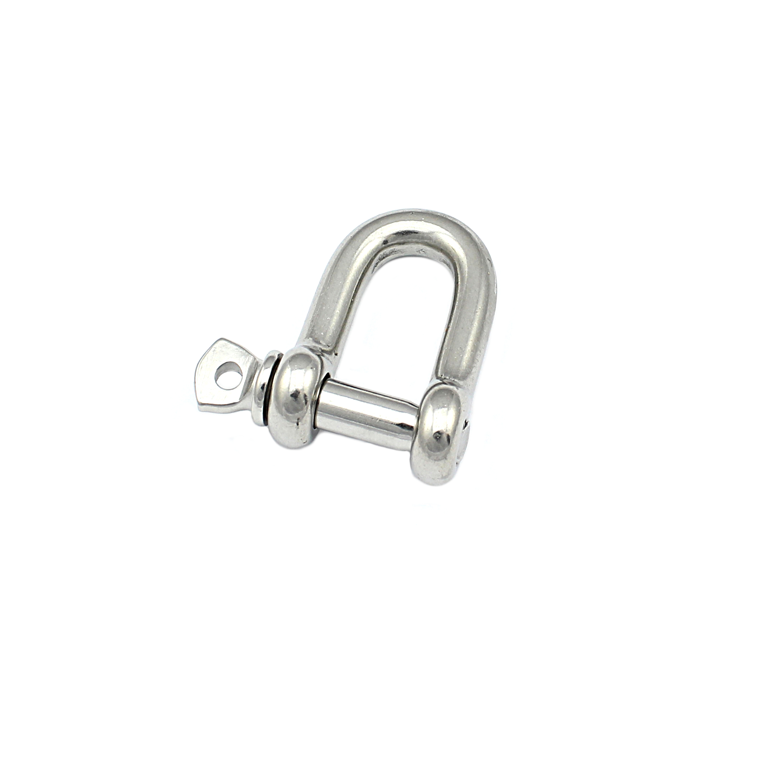 2 Mini Schäkel 4mm mit unverlierbarem Bolzen kurz Edelstahl A4 gerade