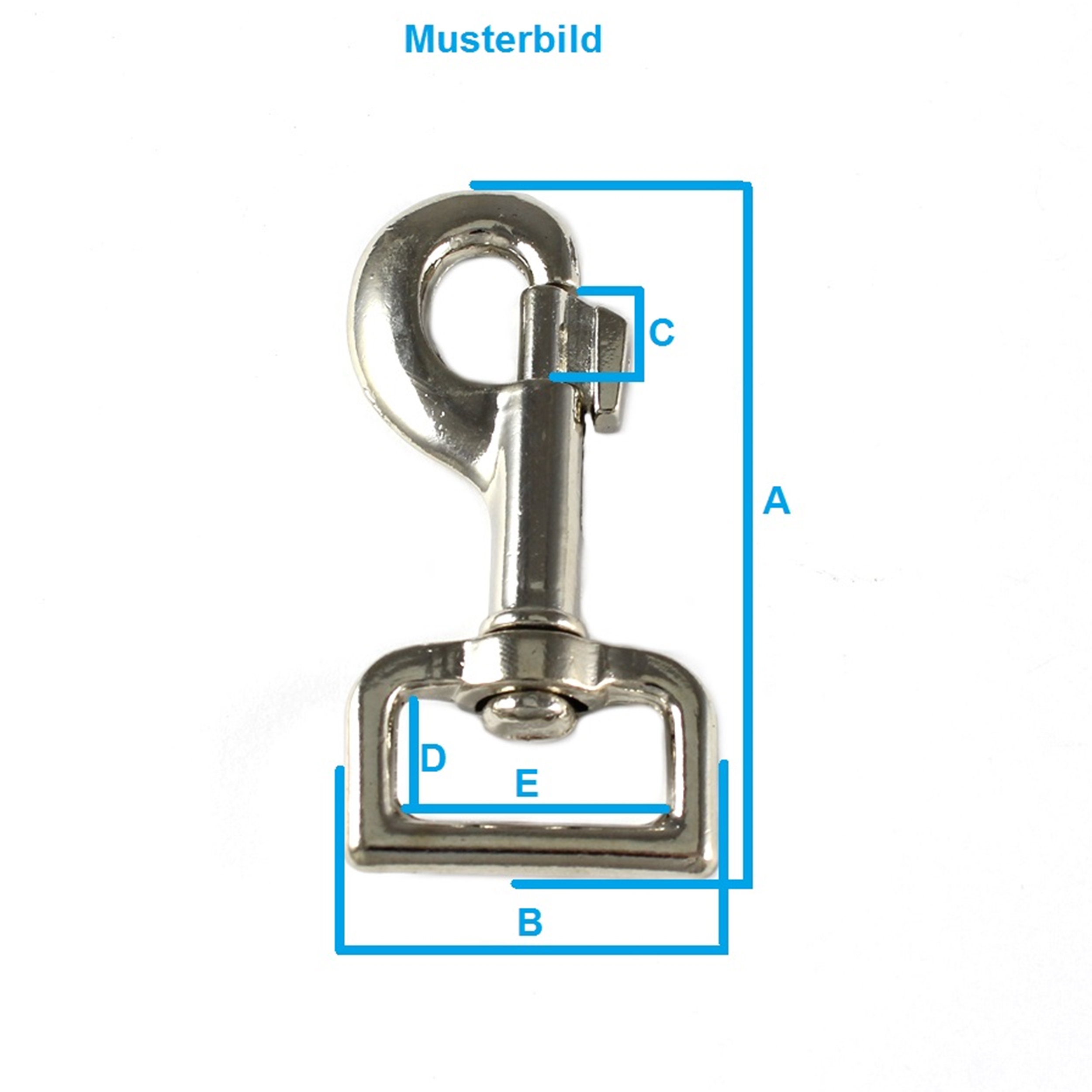 Bullsnap Karabinerhaken mit Wirbel 106 x 43mm Karabiner Panikhaken 