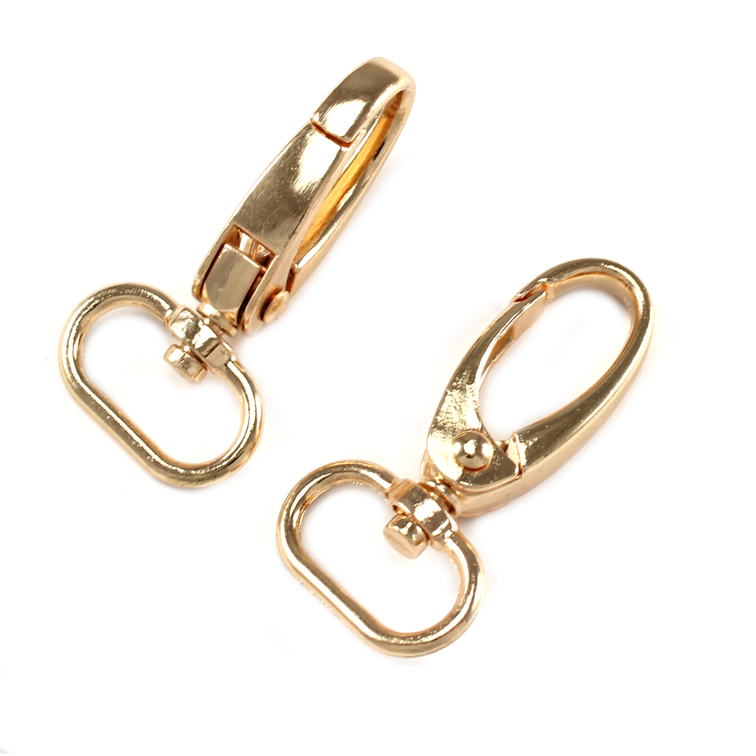 10 Schnapphaken mit Wirbel Gold 49 x 25mm Gurtbreite 19mm