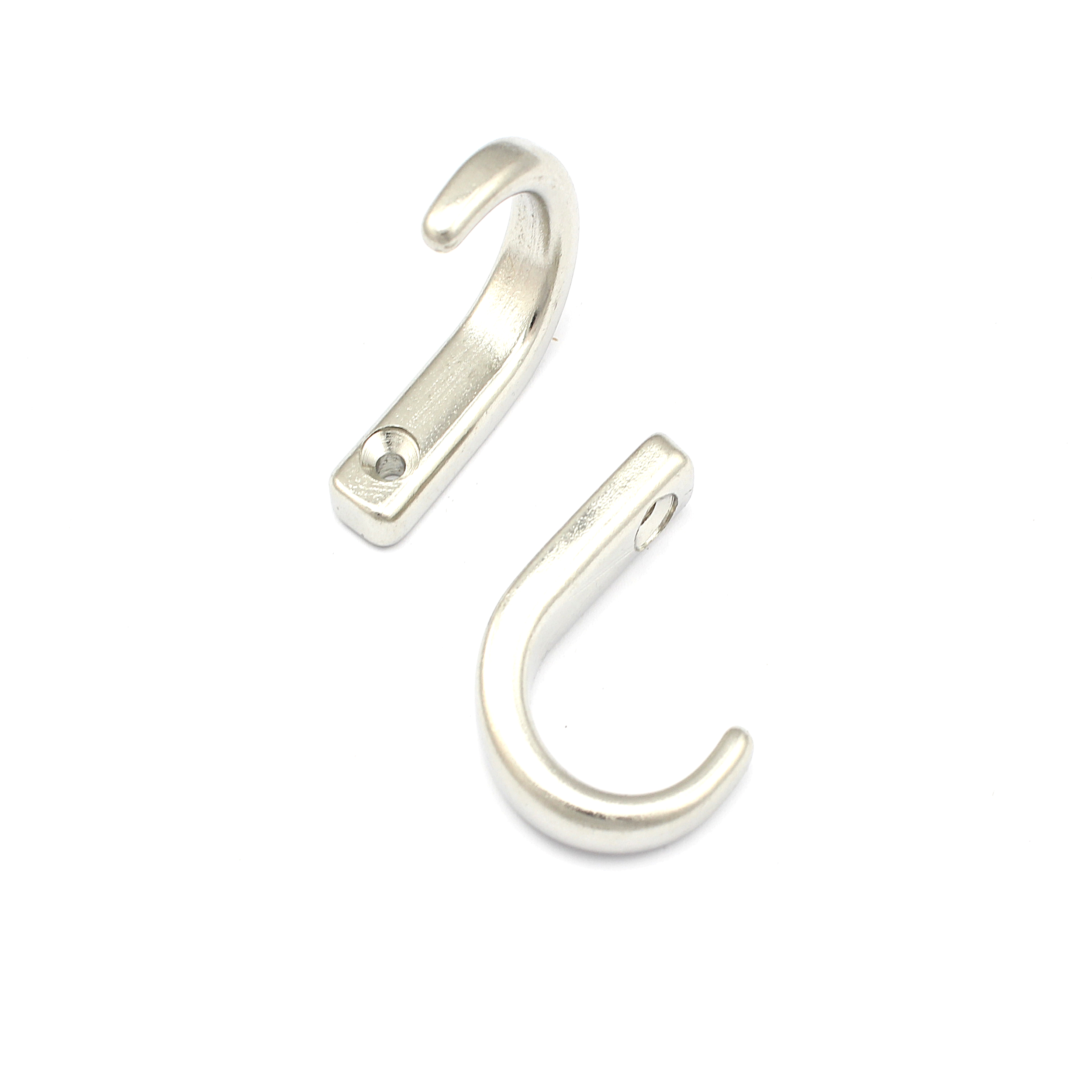 2 Kleiderhaken Feinguss, poliert L= 39 mm, B= 10 mm, H= 30 mm, A4-AISI316