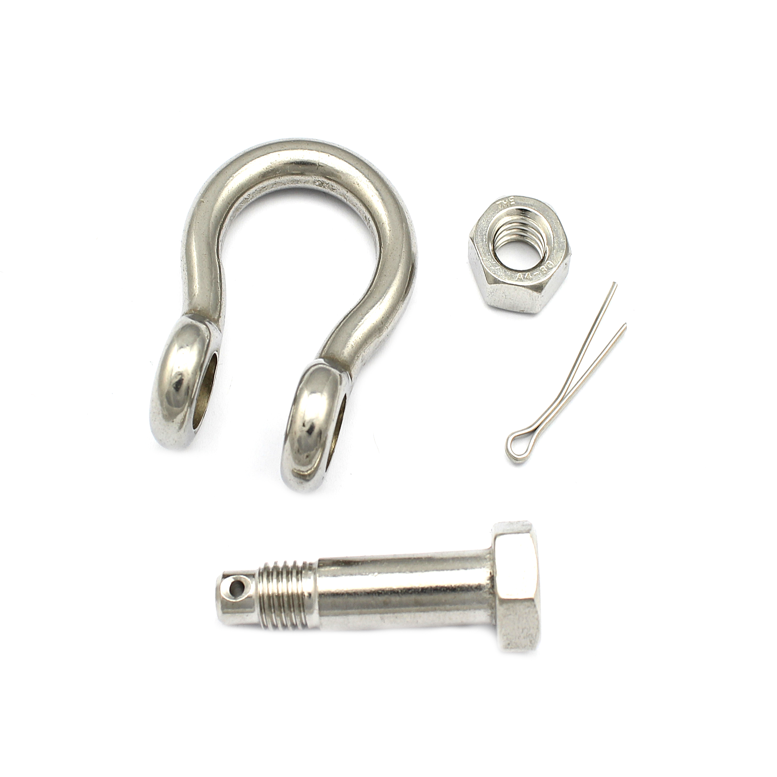 Schäkel 9,5mm mit Sicherungsbolzen WLL1400kg Edelstahl Verbinder Schaekel