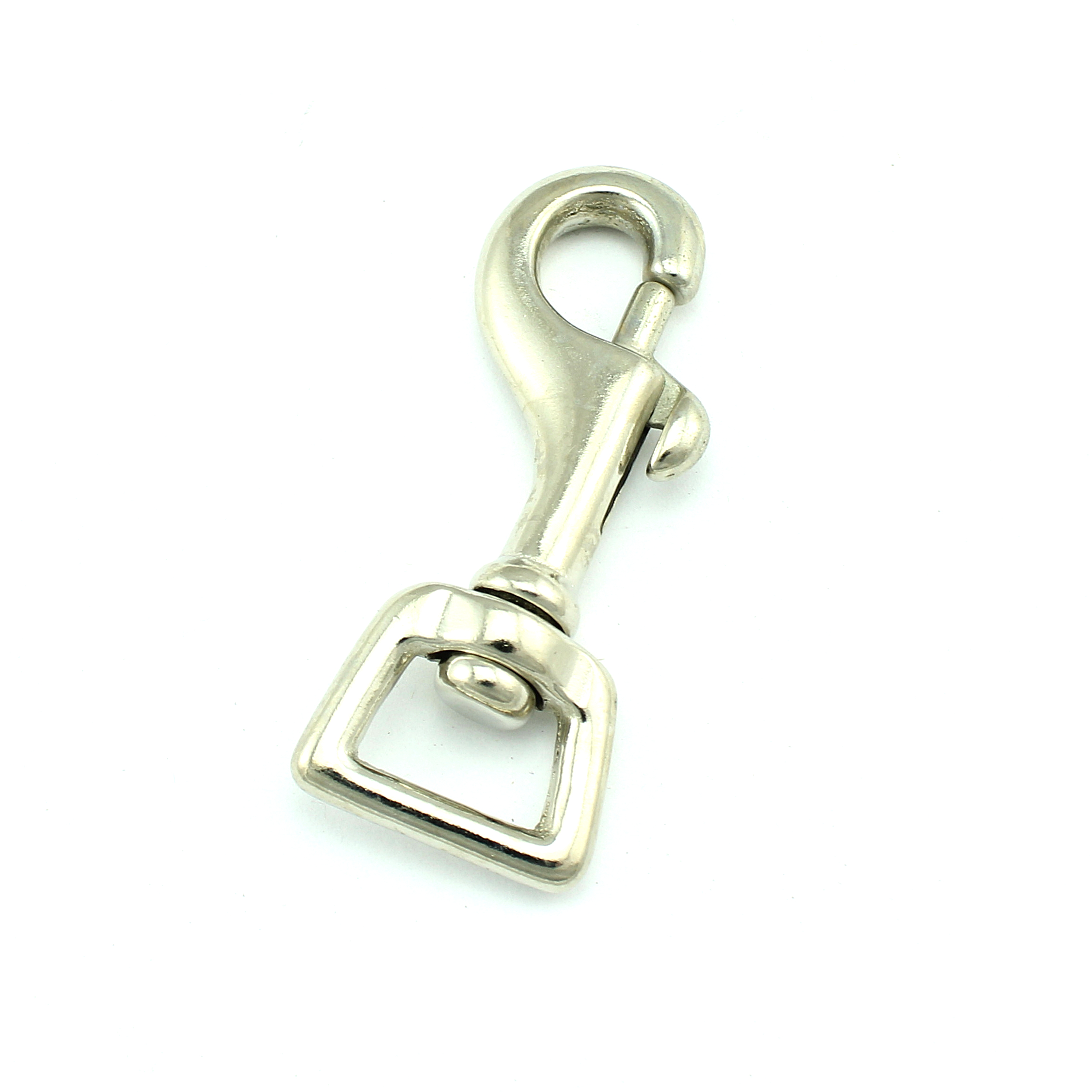 Karabinerhaken mit Wirbel 57 x 23mm Gurtb: 14mm Messing Bolzenkarabiner