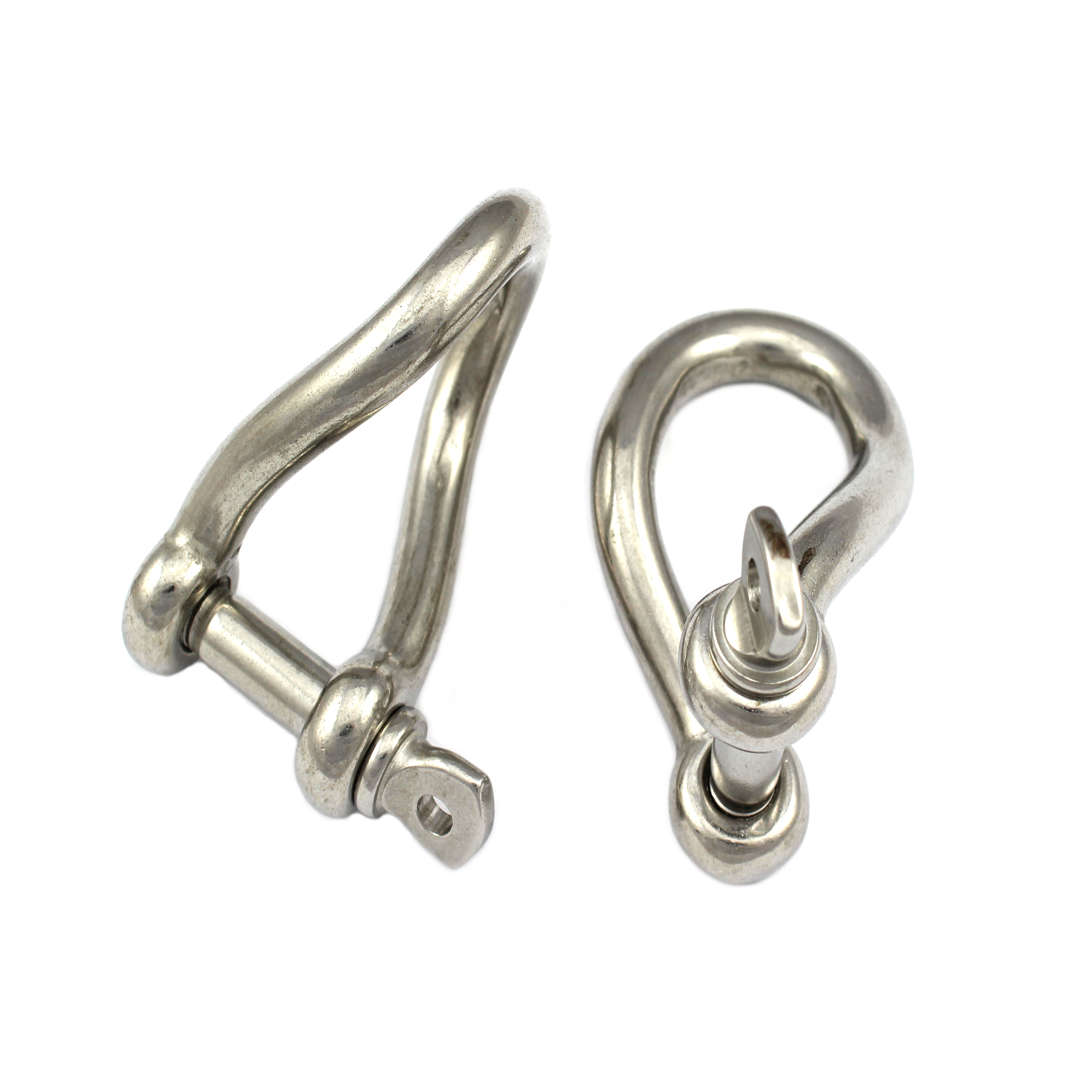2 Schäkel 6mm gedreht Edelstahl A4 Twisted shackle Rundschäkel