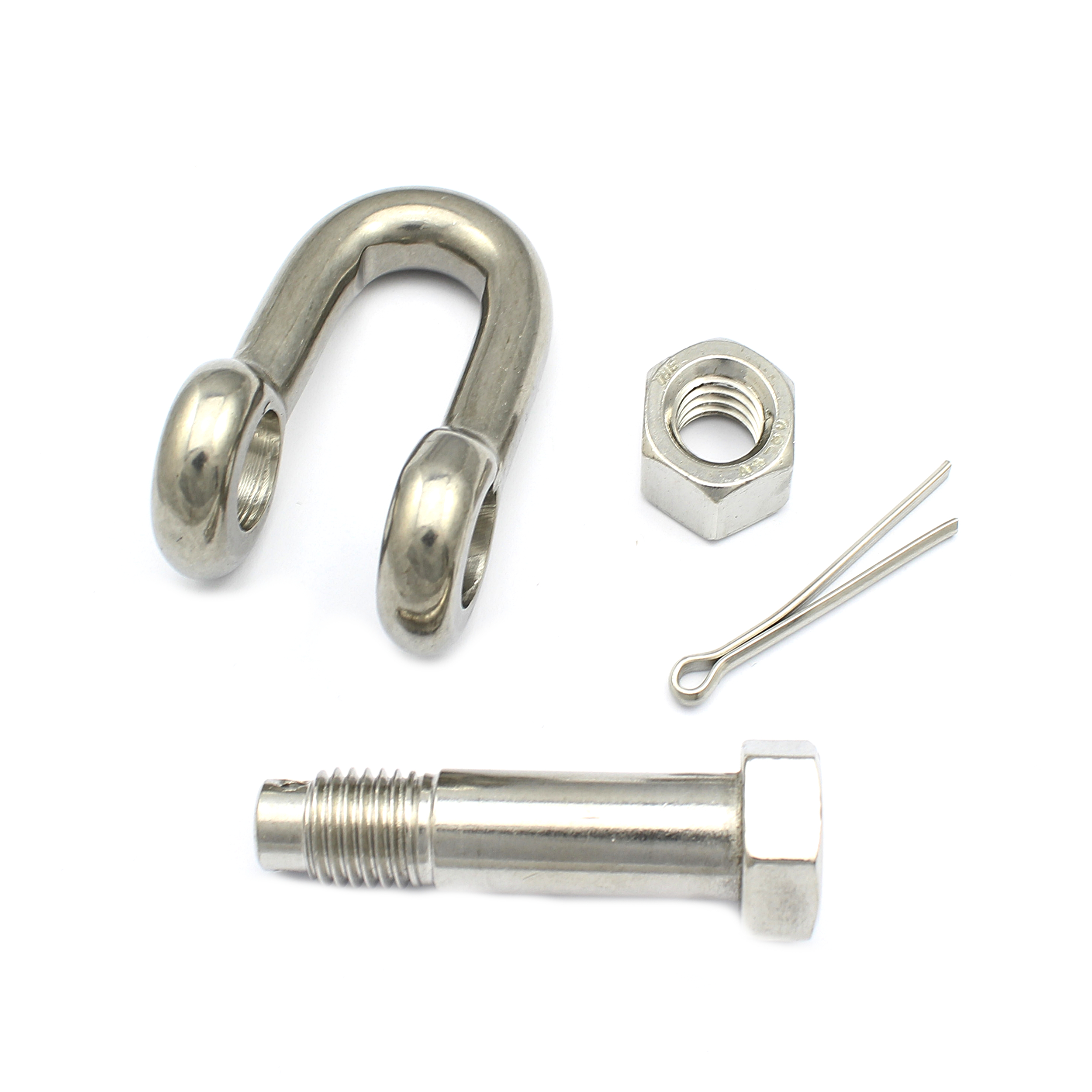 Schäkel 10mm mit Sicherungsbolzen WLL1400kg Edelstahl  Verbinder Schaekel