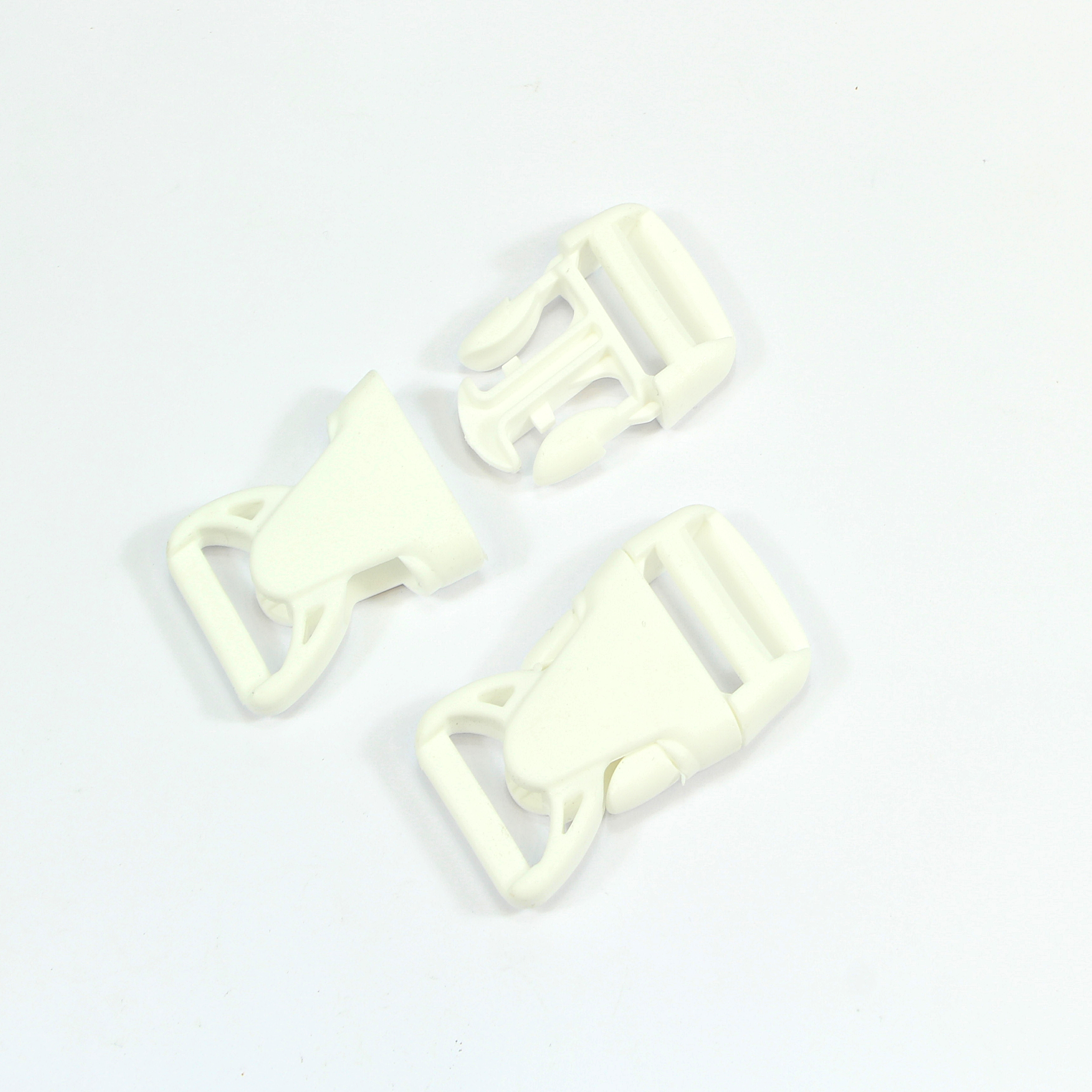10 Steckschnallen Weiß 25mm grade Kunststoffschnalle Steckverschluss Schnalle