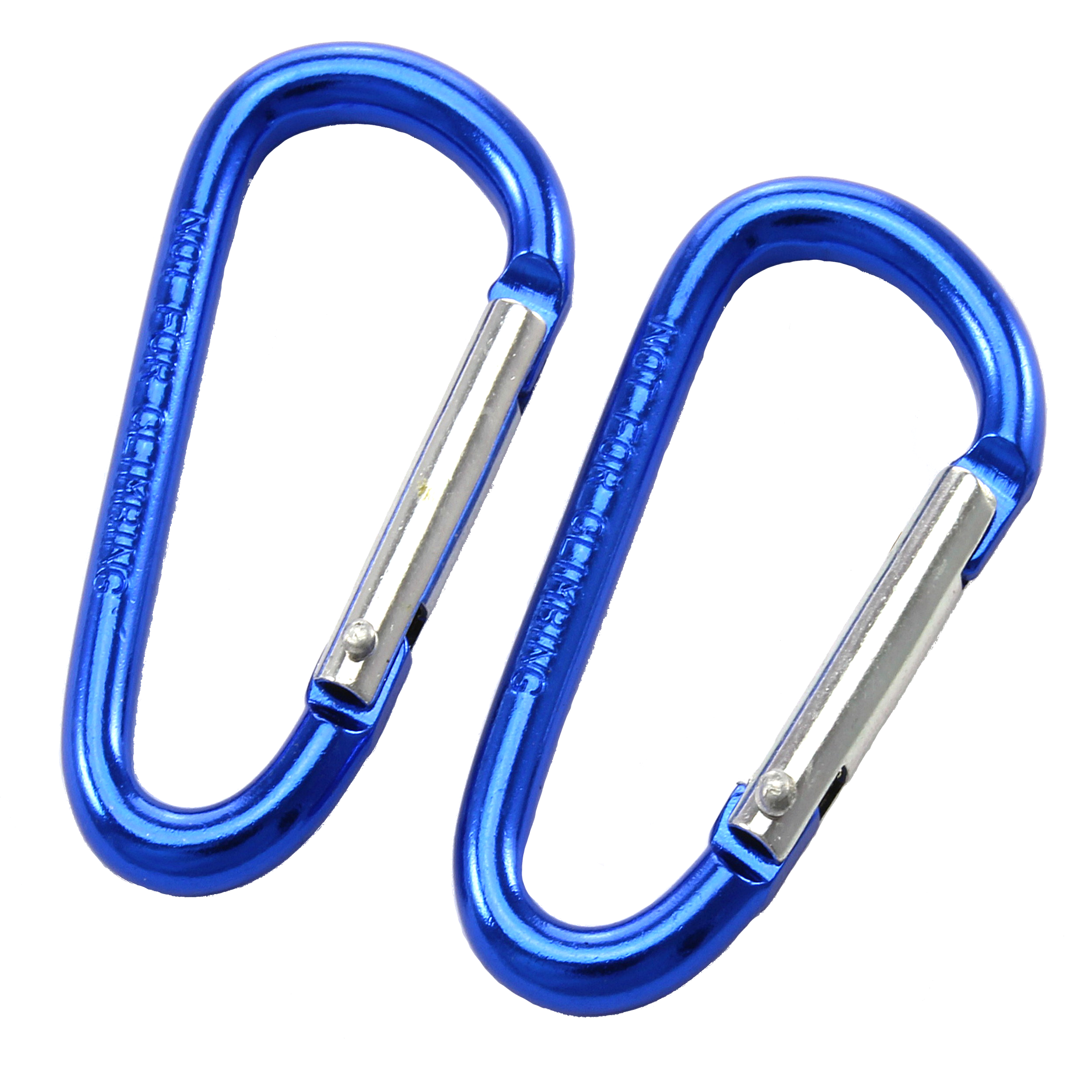 10 Alu- Karabinerhaken 60 x 6mm Blau Karabiner Feuerwehrkarabiner