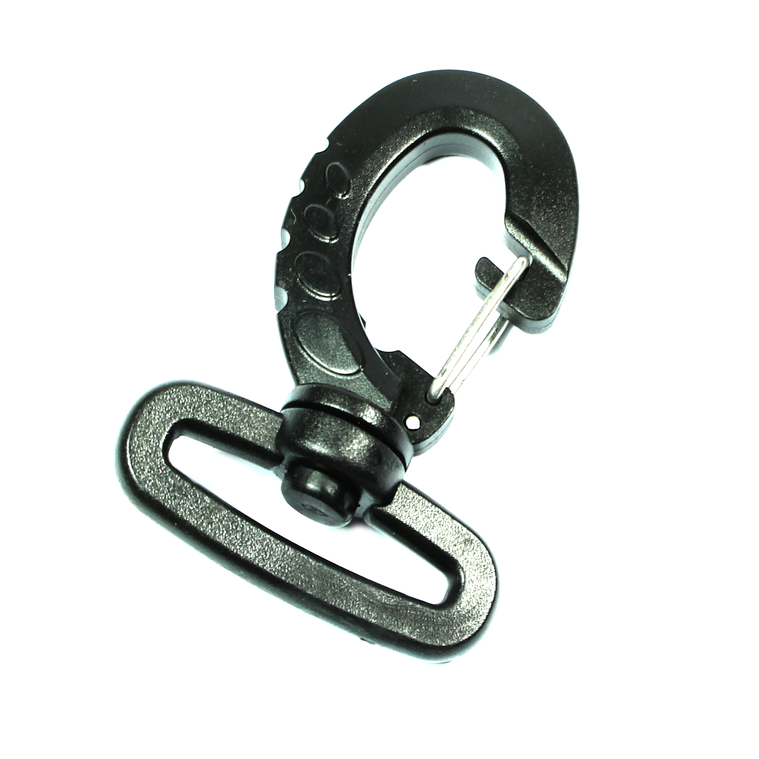 10 Karabiner mit Wirbel Gurtbreite 32mm 62 x44mm Kunststoff Schnapphaken Haken