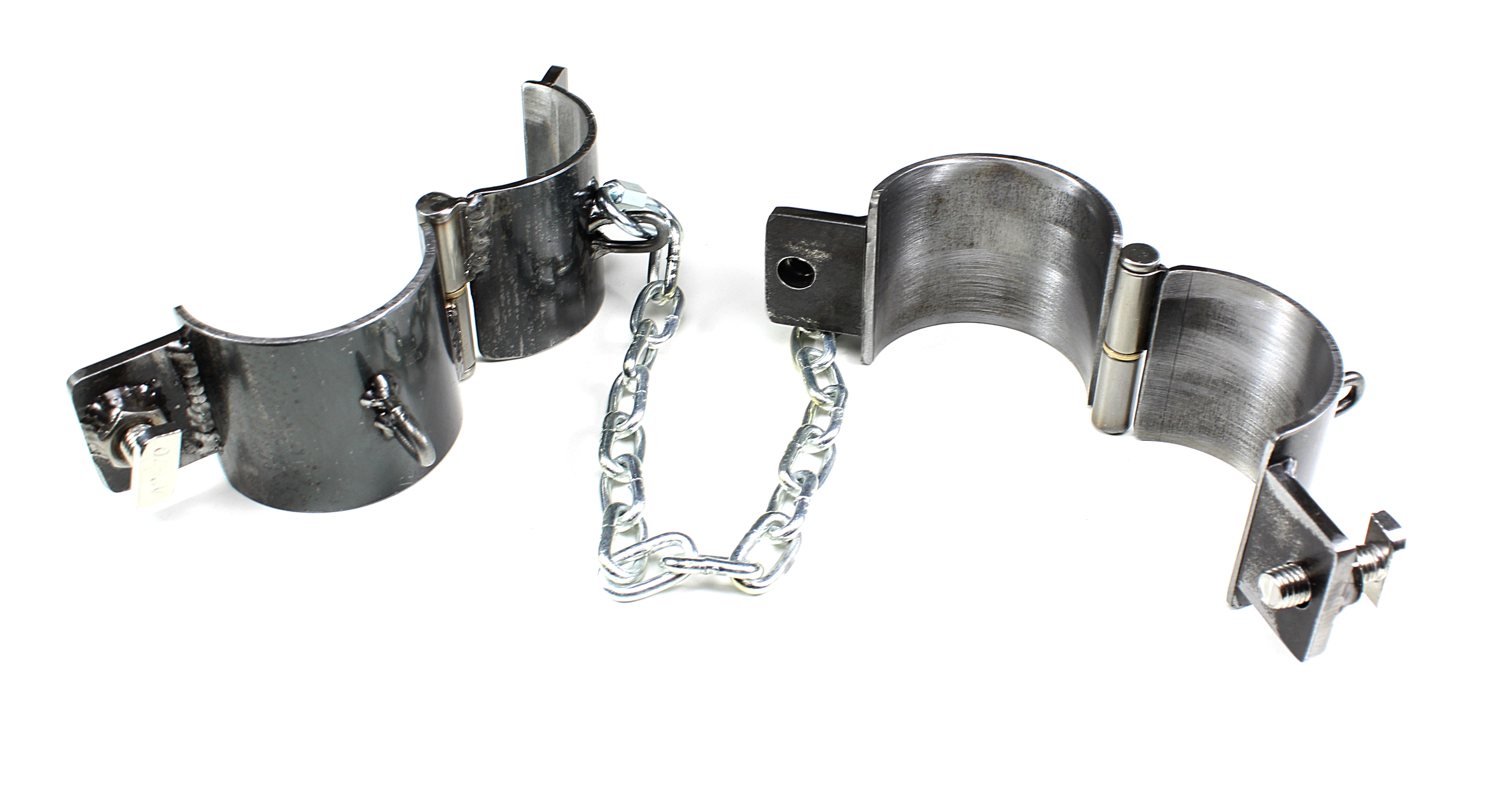 2er Set Eisenfesseln 71mm mit Kette Handfessel BDSM SM Fußfessel Fessel Mittelalter Bondage
