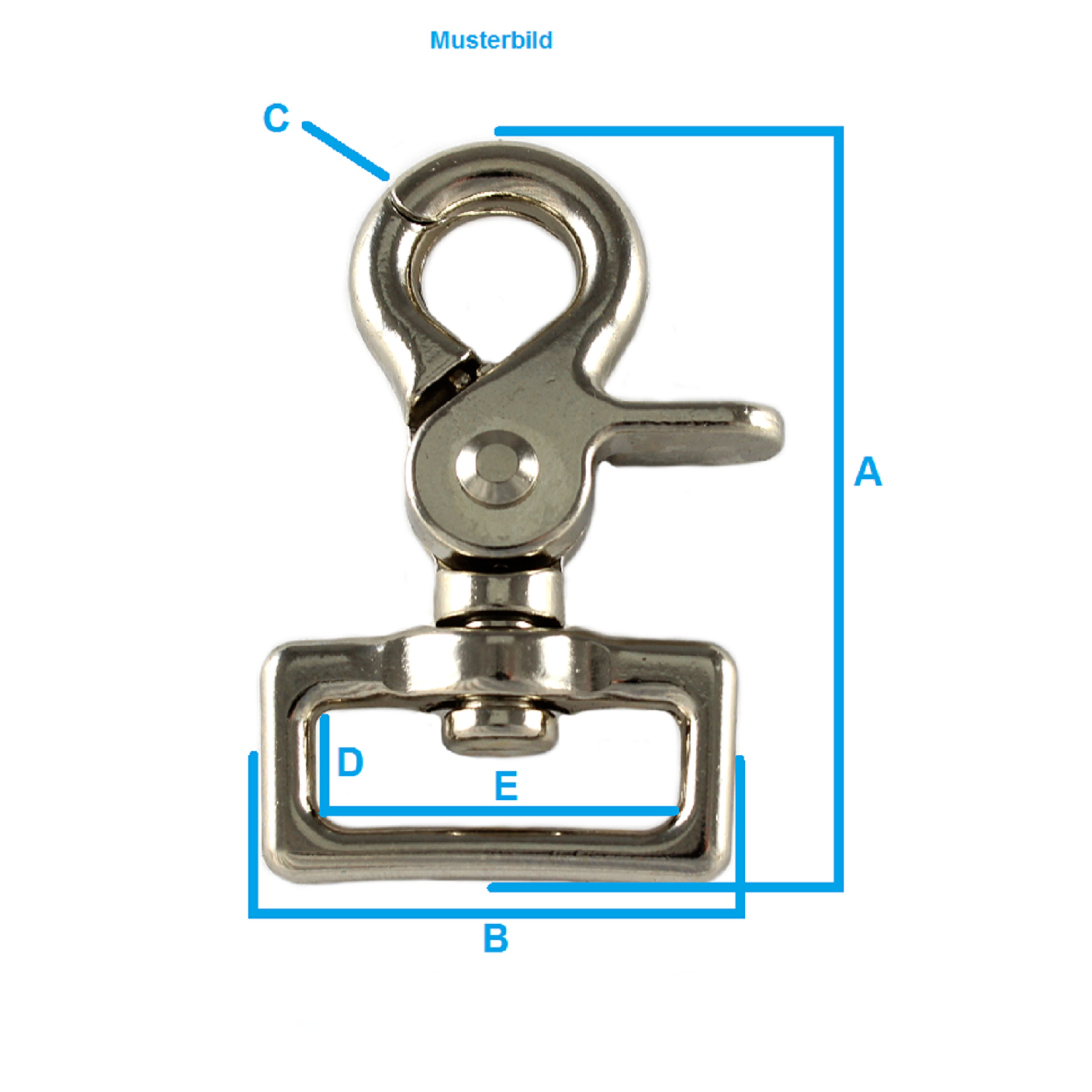 10 Scherenkarabiener Rose 67 x 26mm mit Wirbel Gurt B 15mm Karabinerhaken