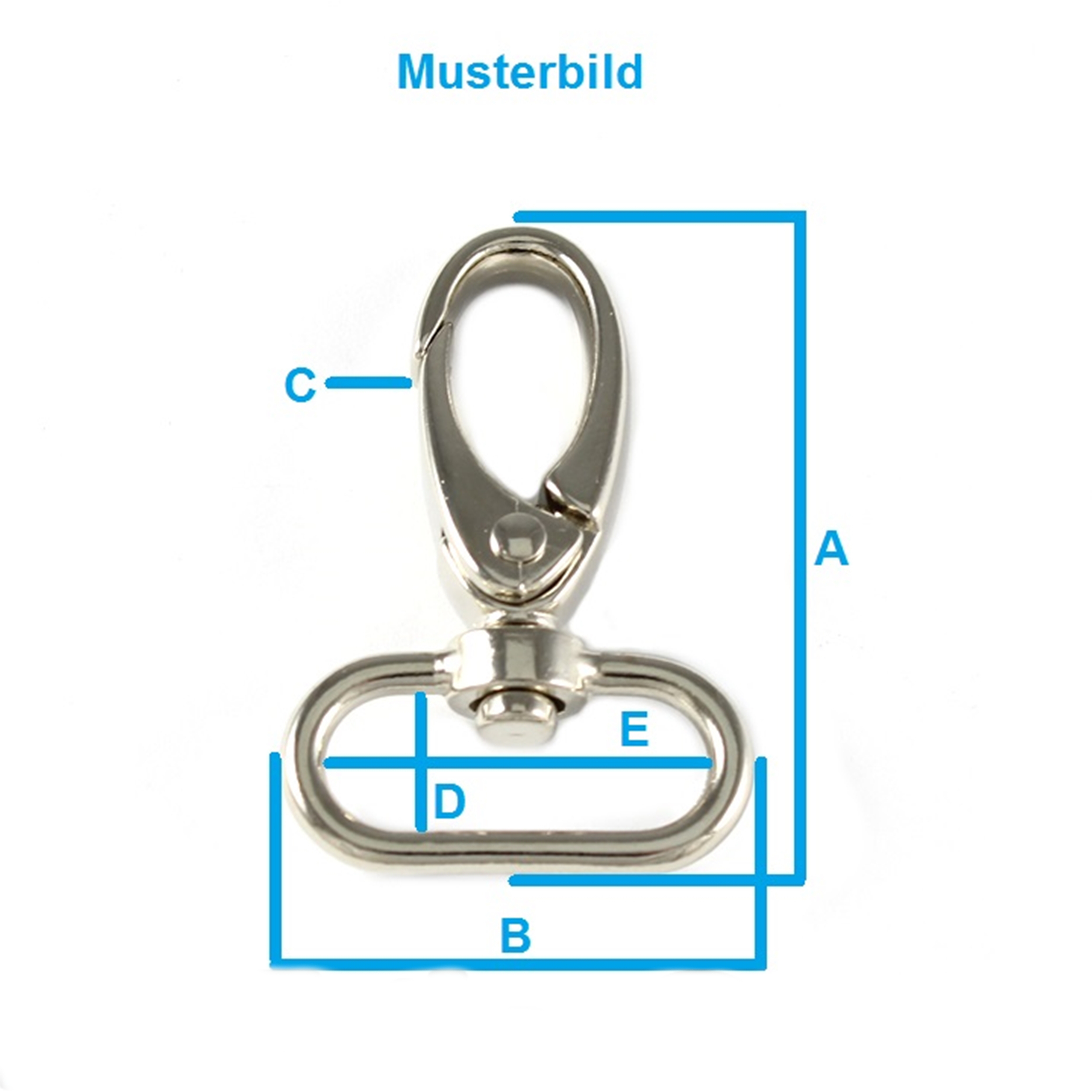 25 Schnapphaken mit Wirbel 45 x 26mm Gurtbreite 20mm Karabiner
