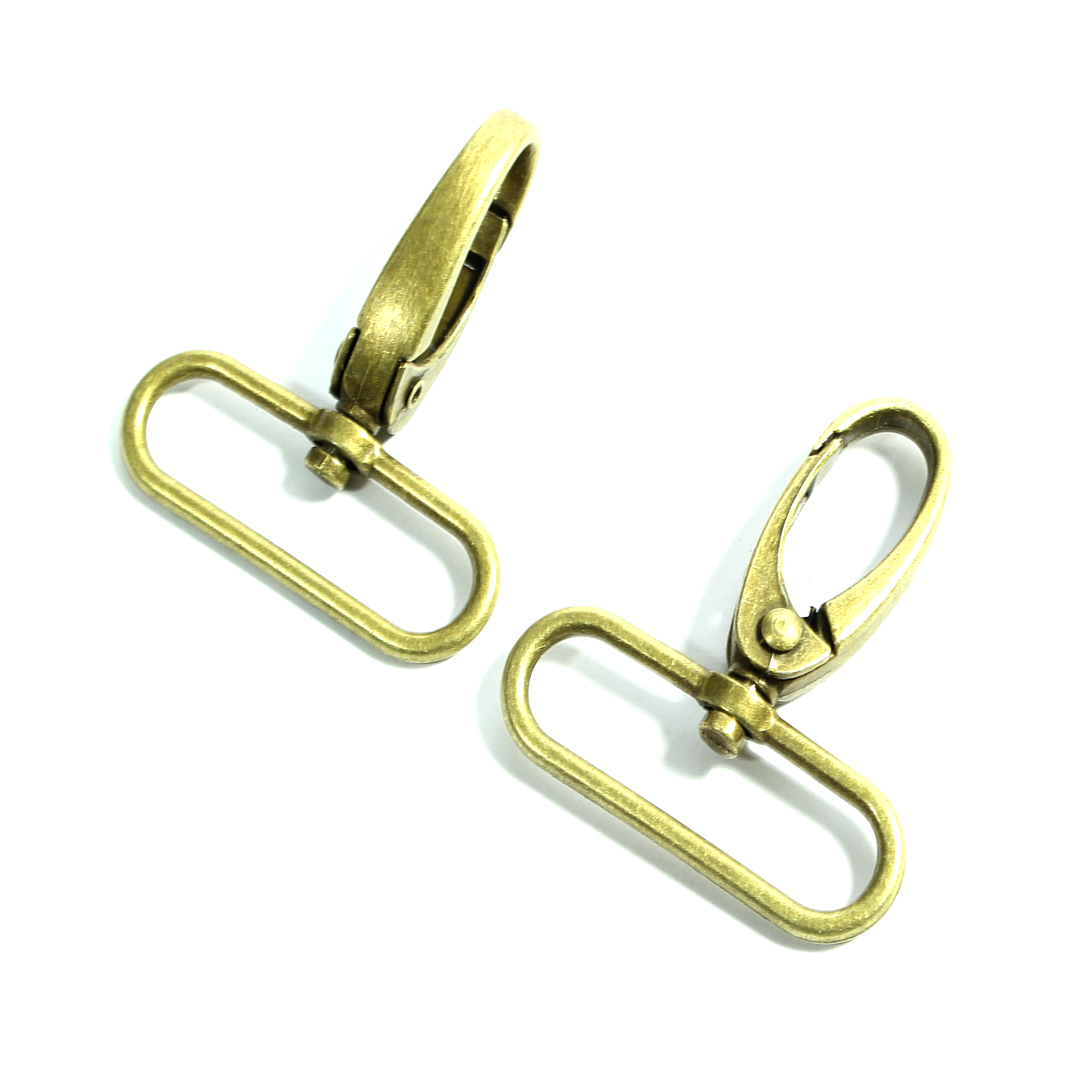 5 Schnapphaken mit Wirbel 50 x 44mm Gurtbreite 38mm Antik Karabinerhaken