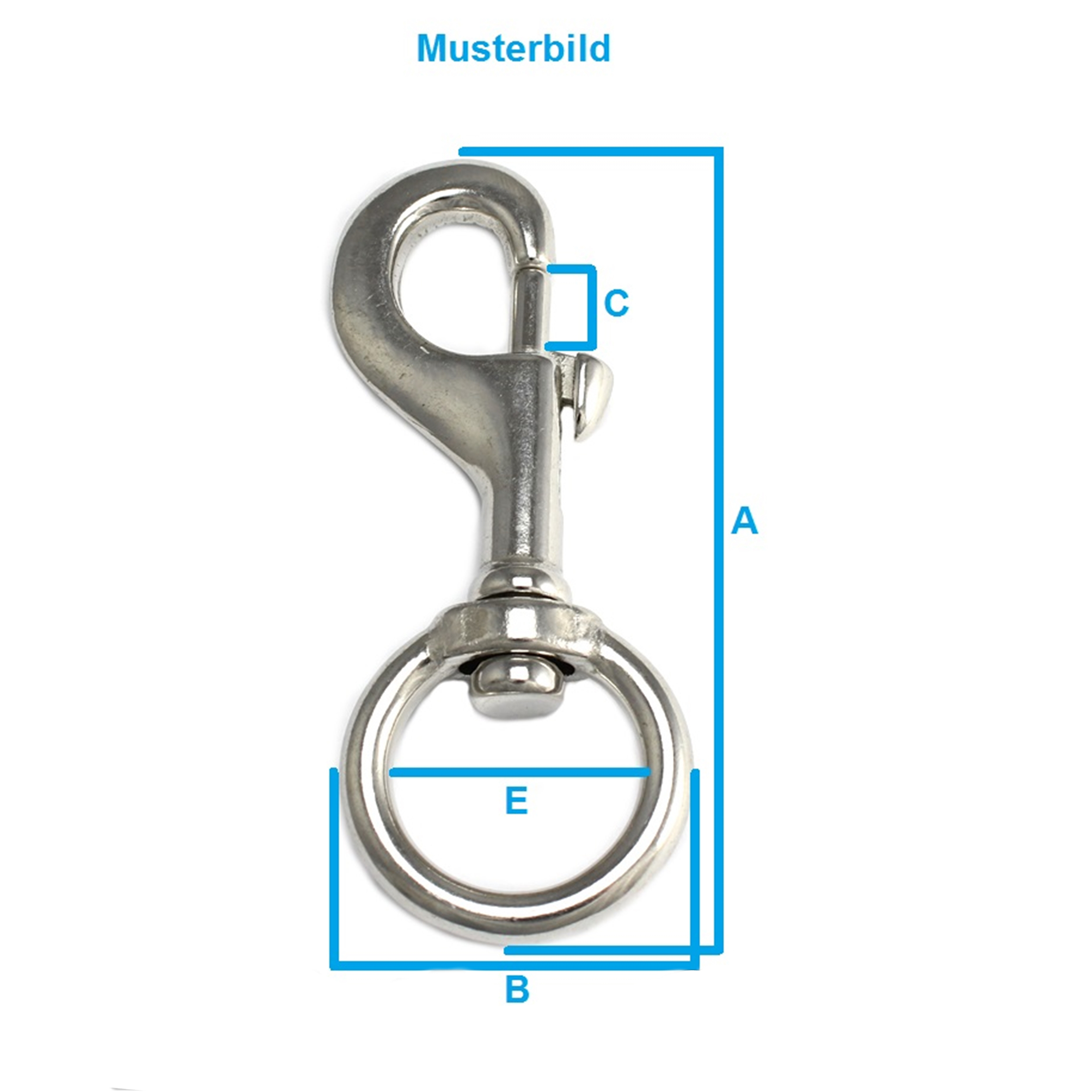 Karabinerhaken Messing 101 x 41mm Gurtbreite 30mm Karabiner Bolzenkarabiner