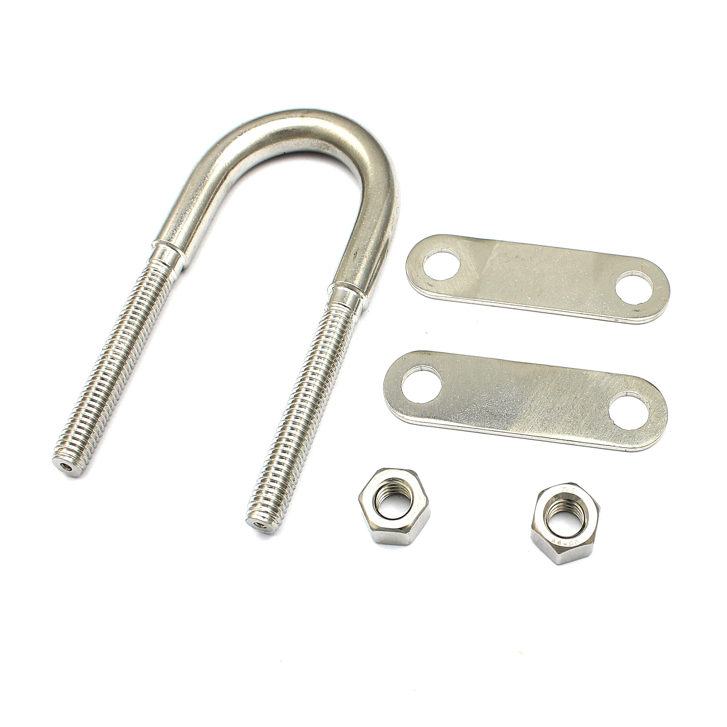 U-Bolzen M6 x 80 x 42mm mit 2 Platten 2 Muttern Bügel Edelstahl Befestigungsschlaufe